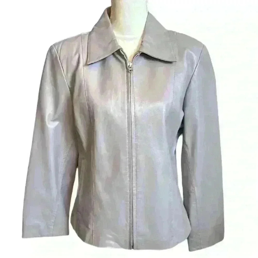 Vintage 80’s Saguaro India Made 100% Blue Sparkle Leather Jacket Size Small 🤩